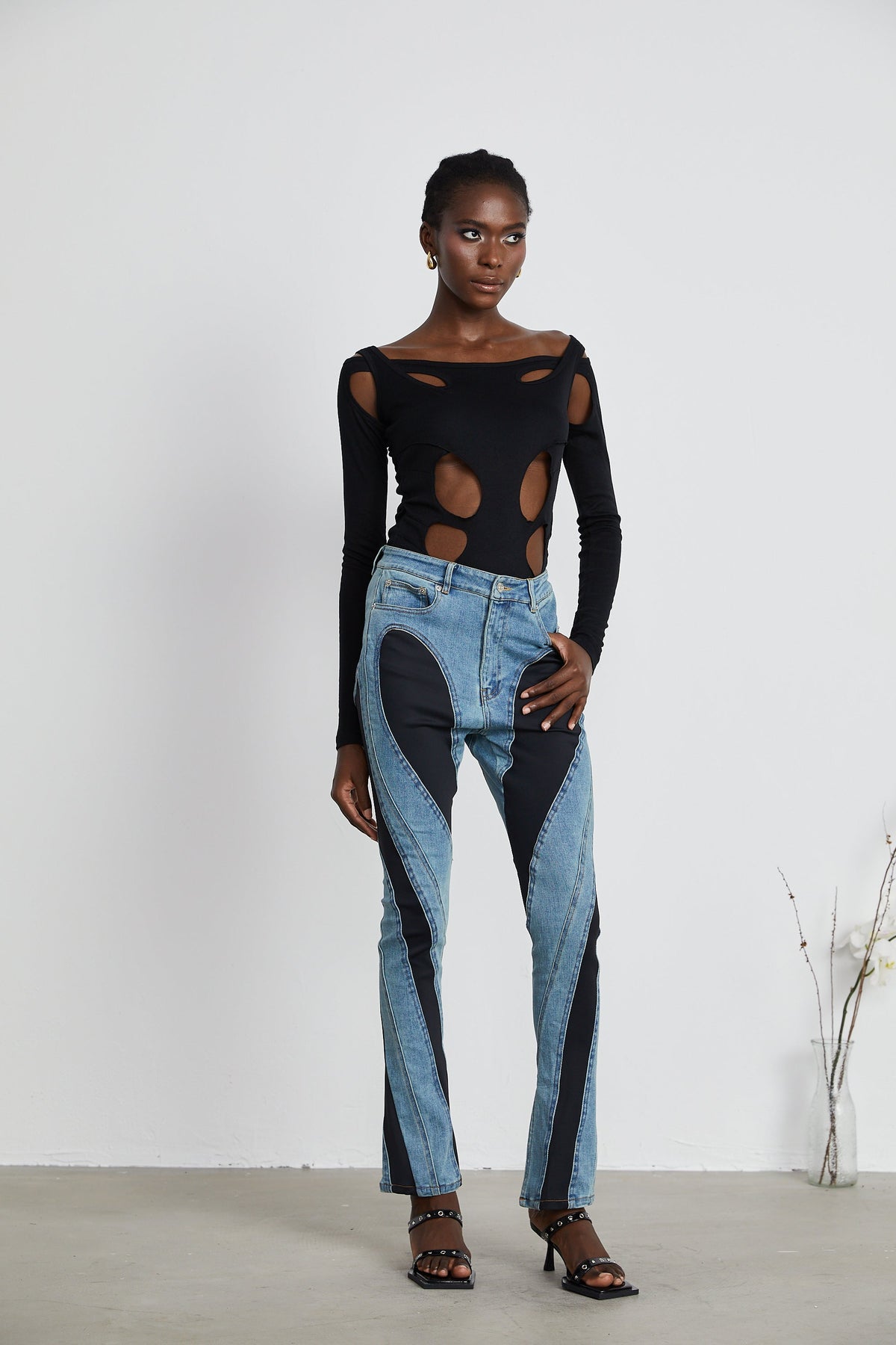 Noémie Spiral Panelli Skinny Jean Pantolon