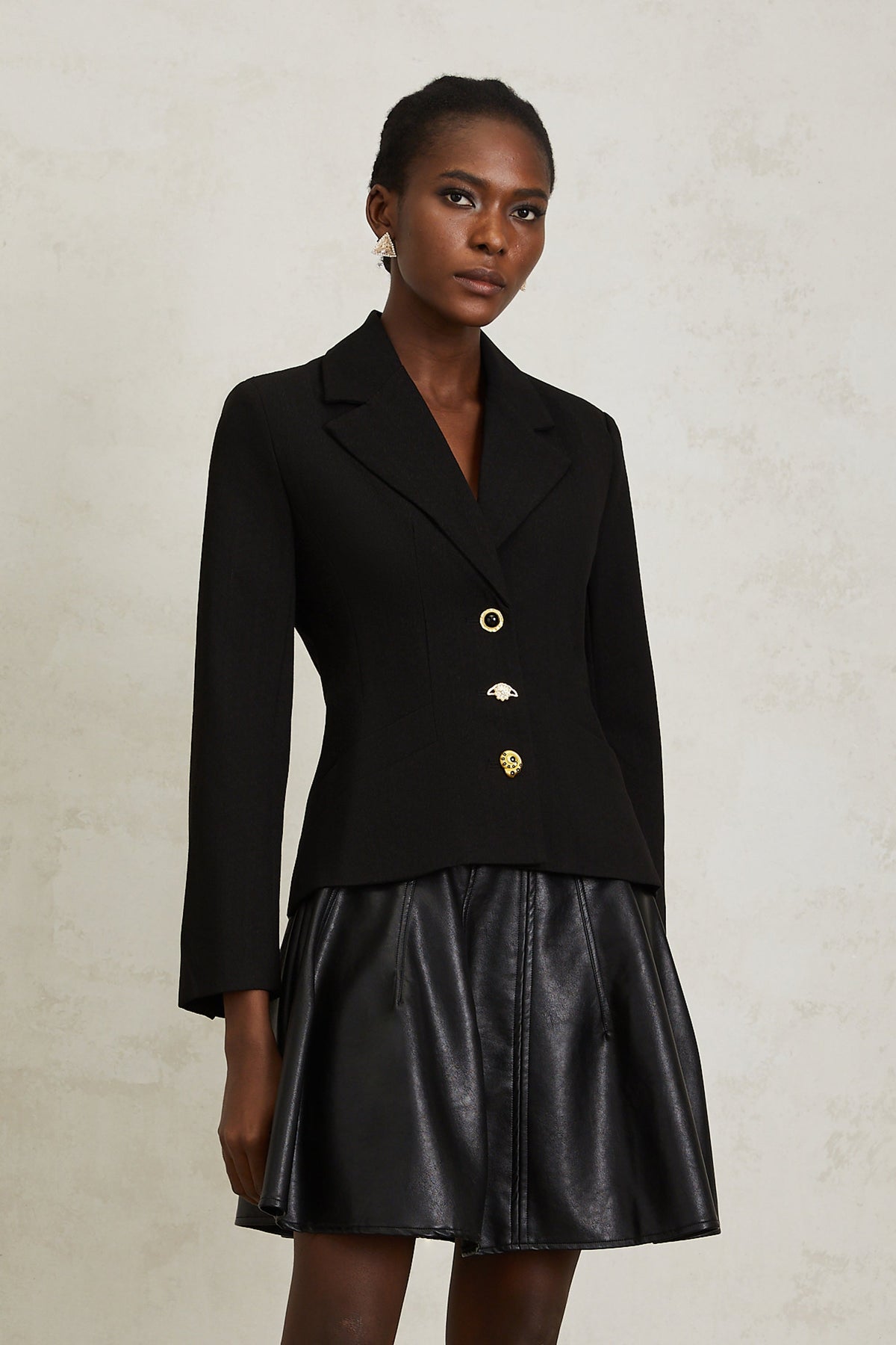 Sabine Siyah Bağcıklı Blazer
