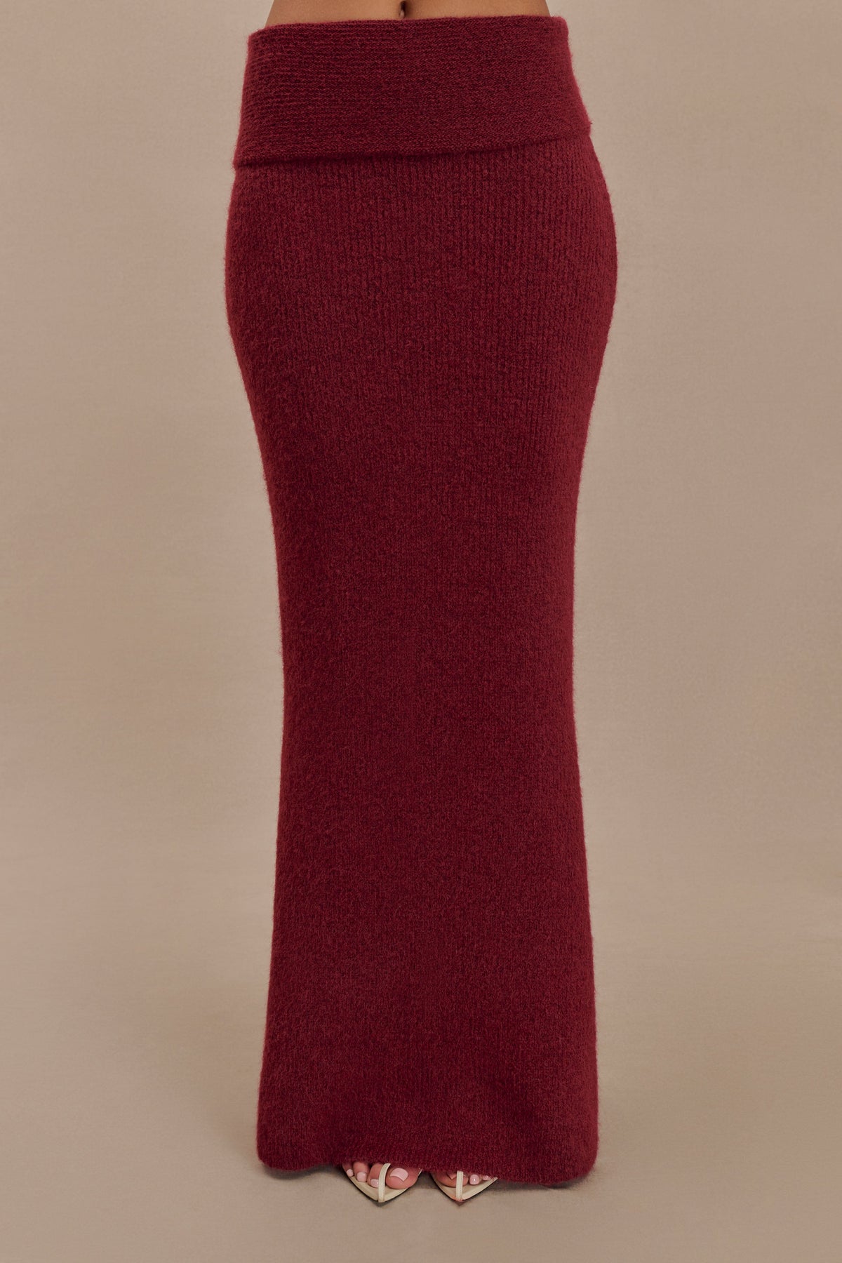 Levaru  Charlotte Örgü Uzun Etek - Merlot