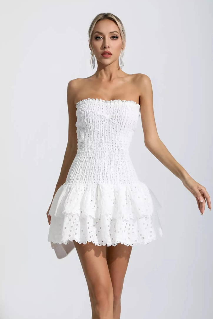Monaco Mini Elbise - Beyaz
