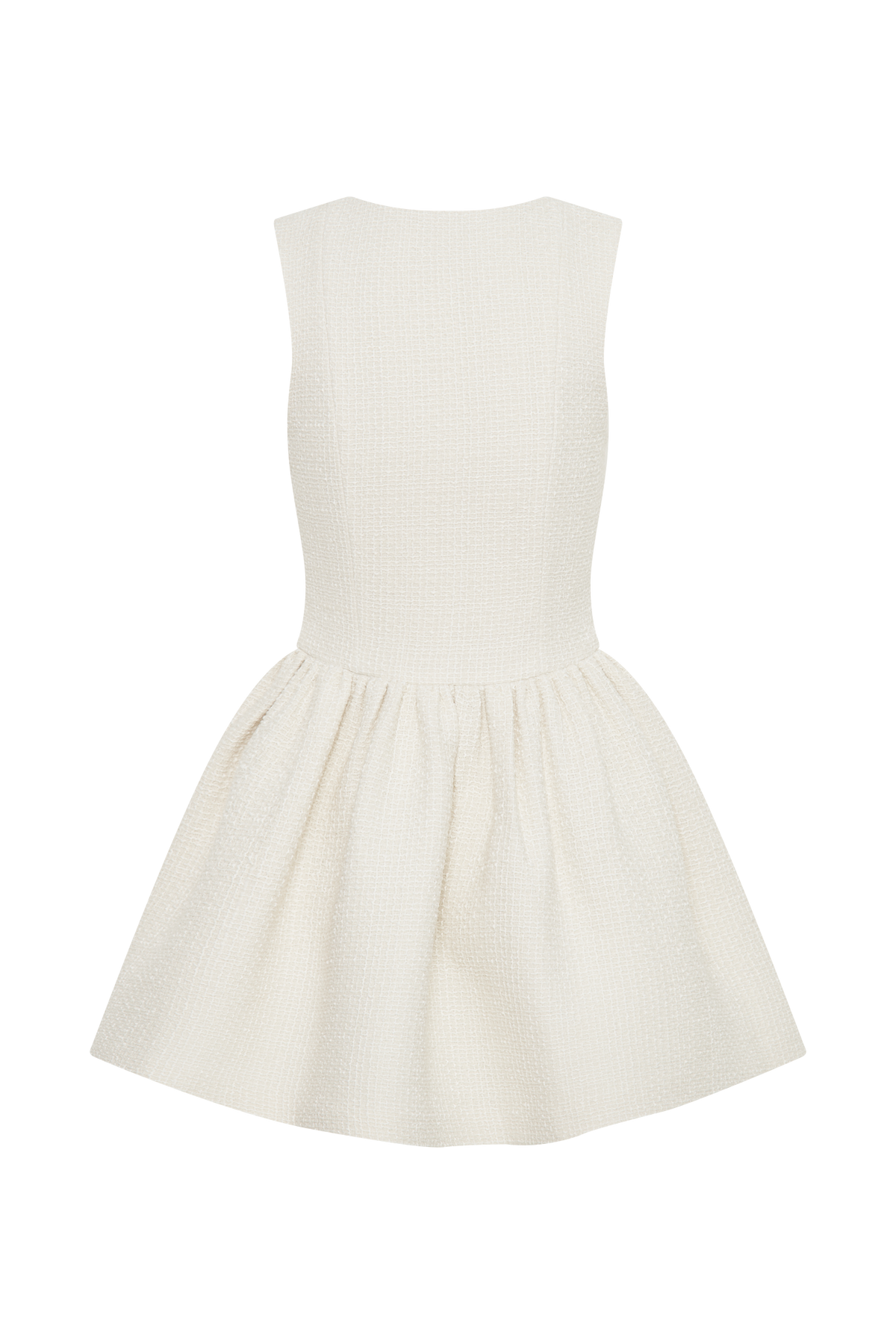 Jennifer Boucle Mini Elbise - Fildişi