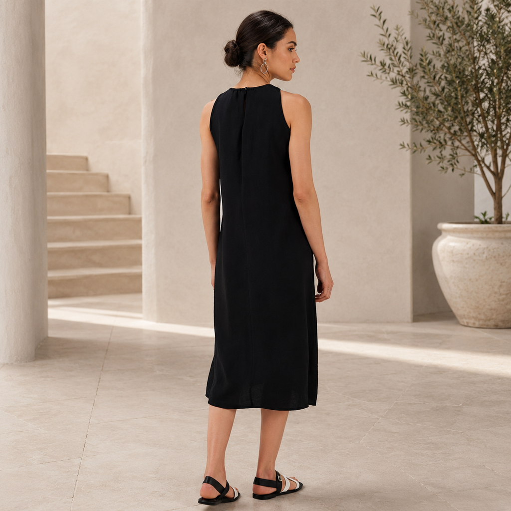 Regular Fit Halter Yaka Midi Boy Elbise ELBİSE