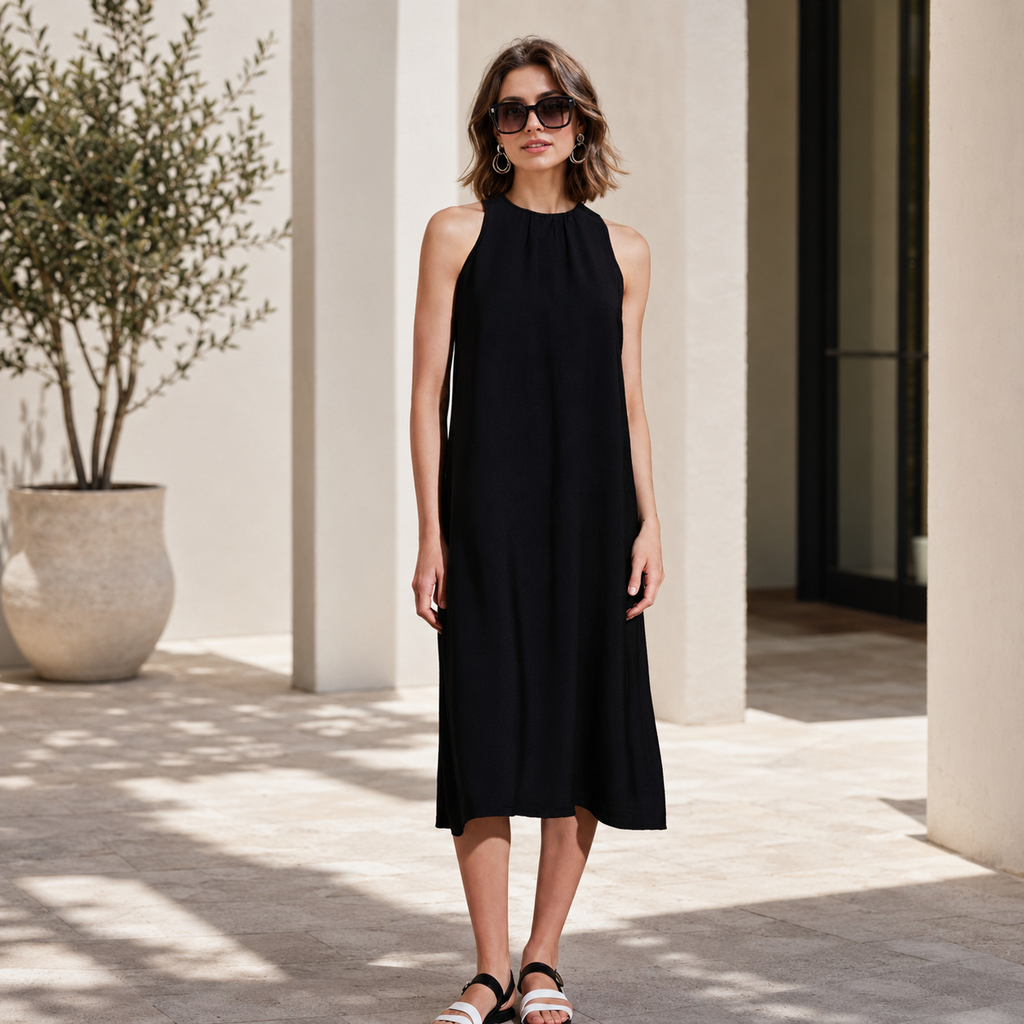 Regular Fit Halter Yaka Midi Boy Elbise ELBİSE