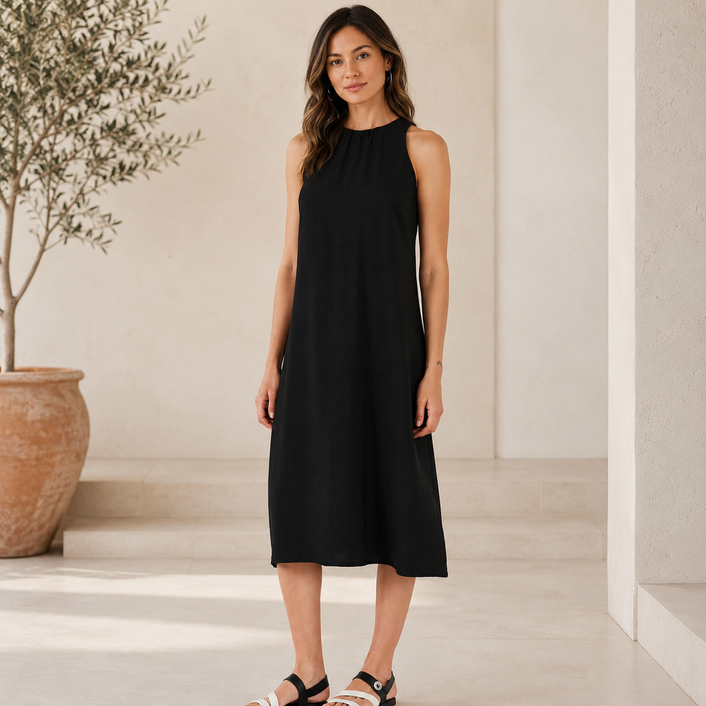 Regular Fit Halter Yaka Midi Boy Elbise ELBİSE