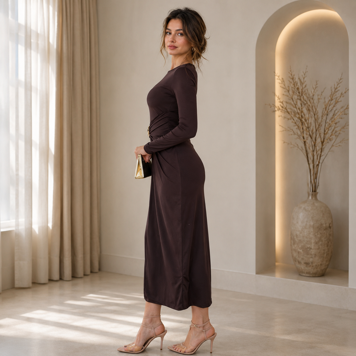 Aksesuarlı Sandy Elbise
