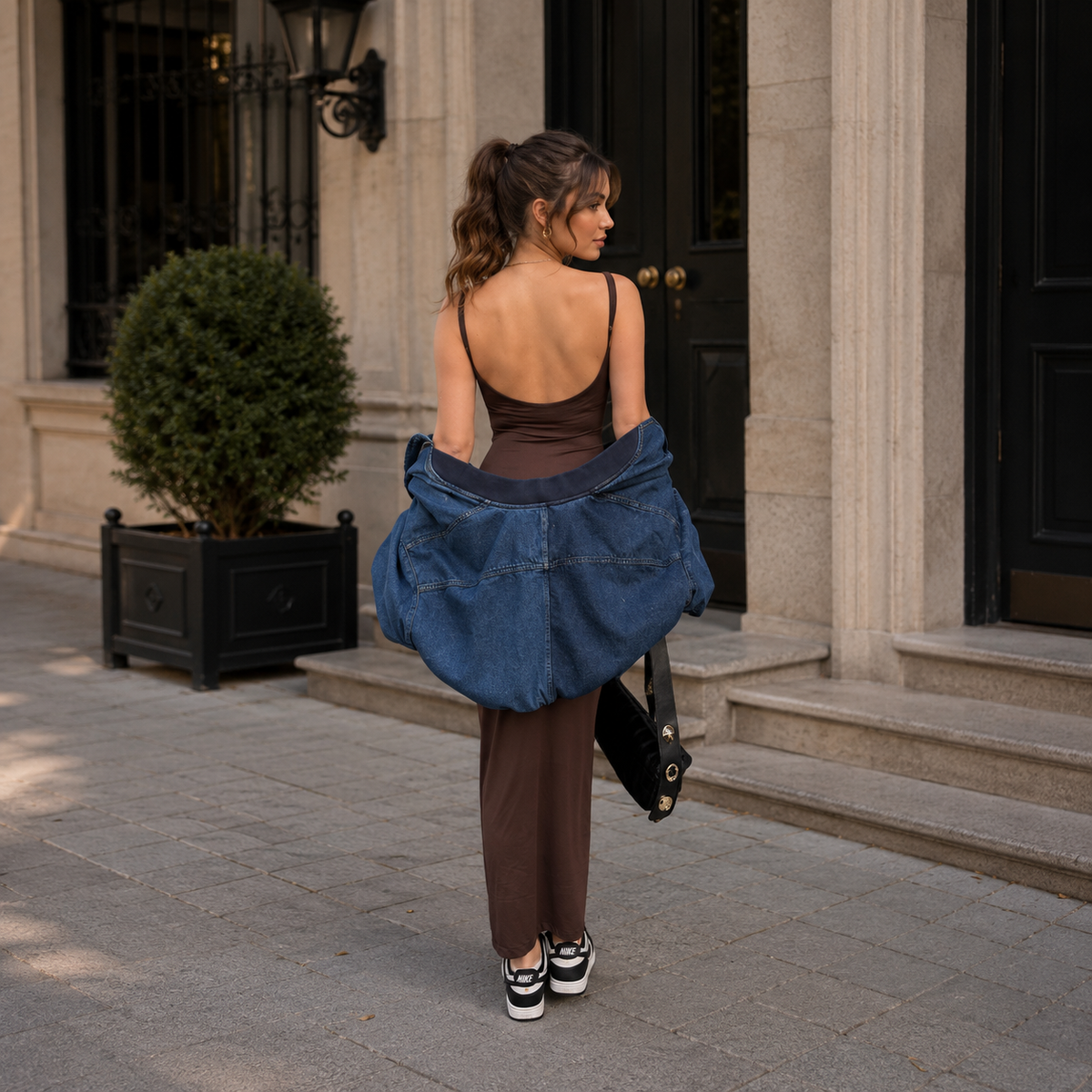 askılı Uzun Elbise