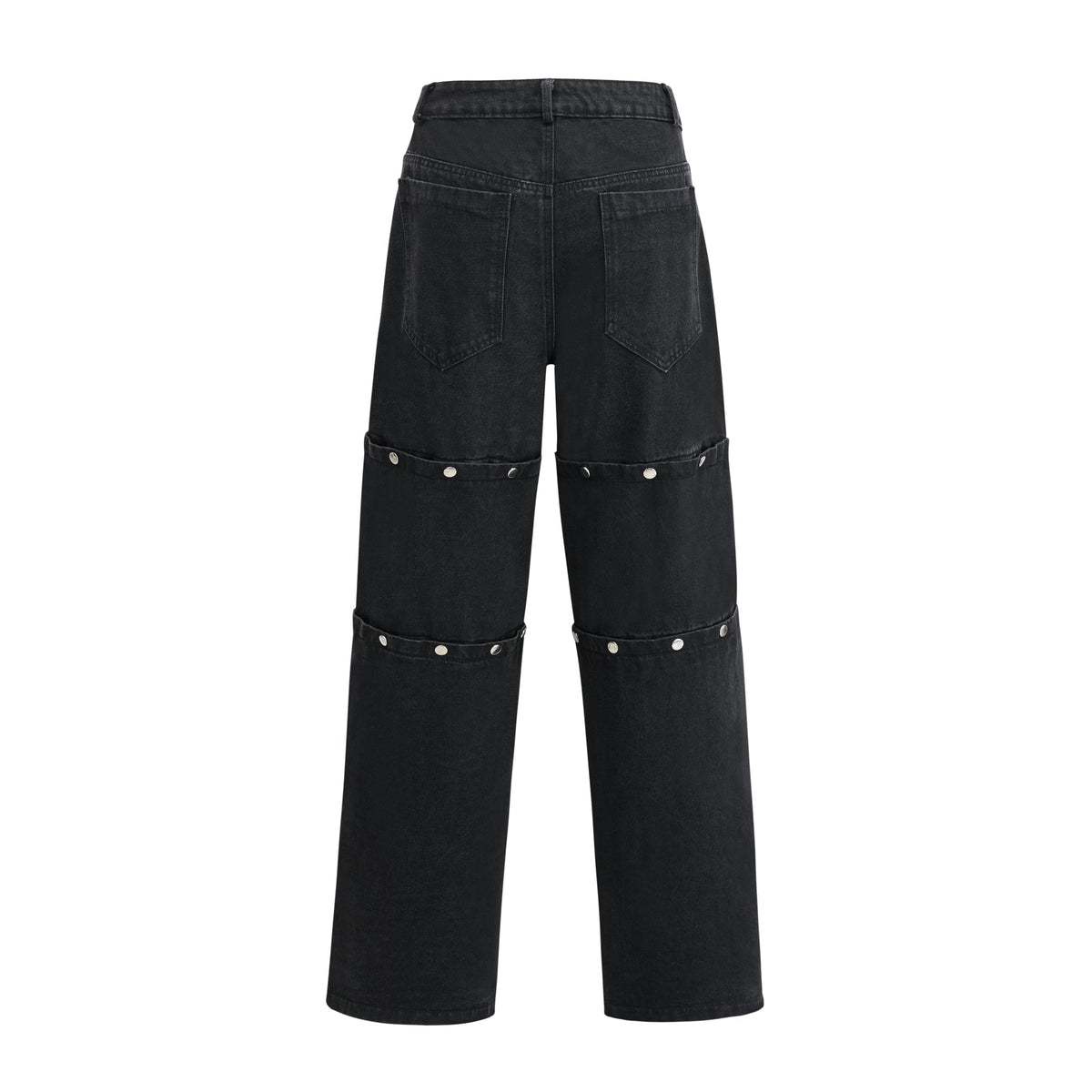 Janelle Düğmeli Düz Paça Jean Pantolon