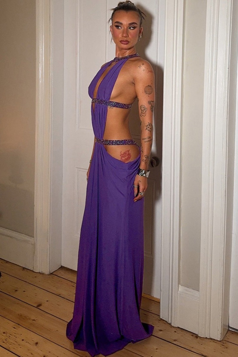 Isolde Ruched Cut Out Maxi Dress