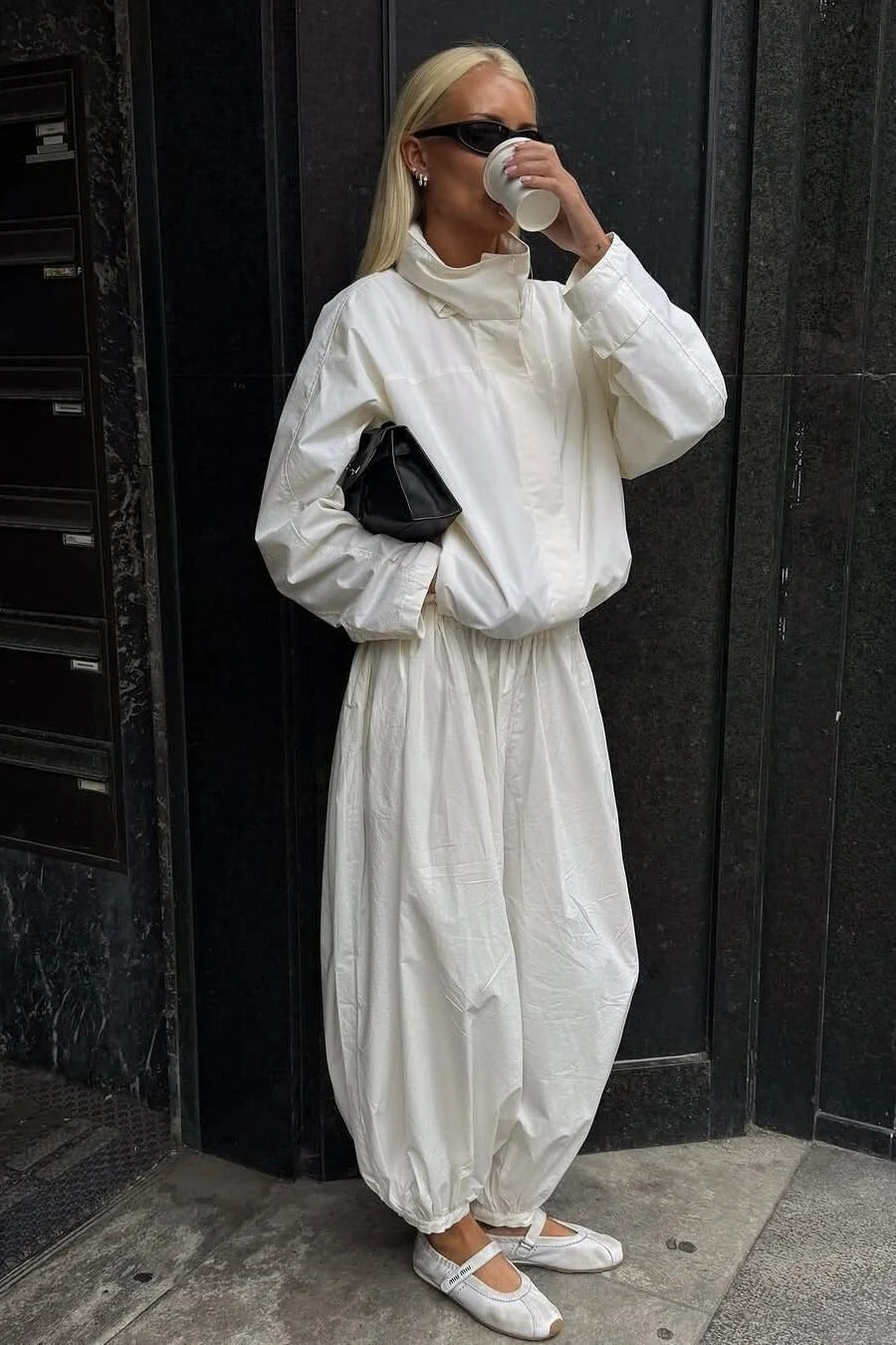 Erica Tricot Funnel Neck Windbreaker