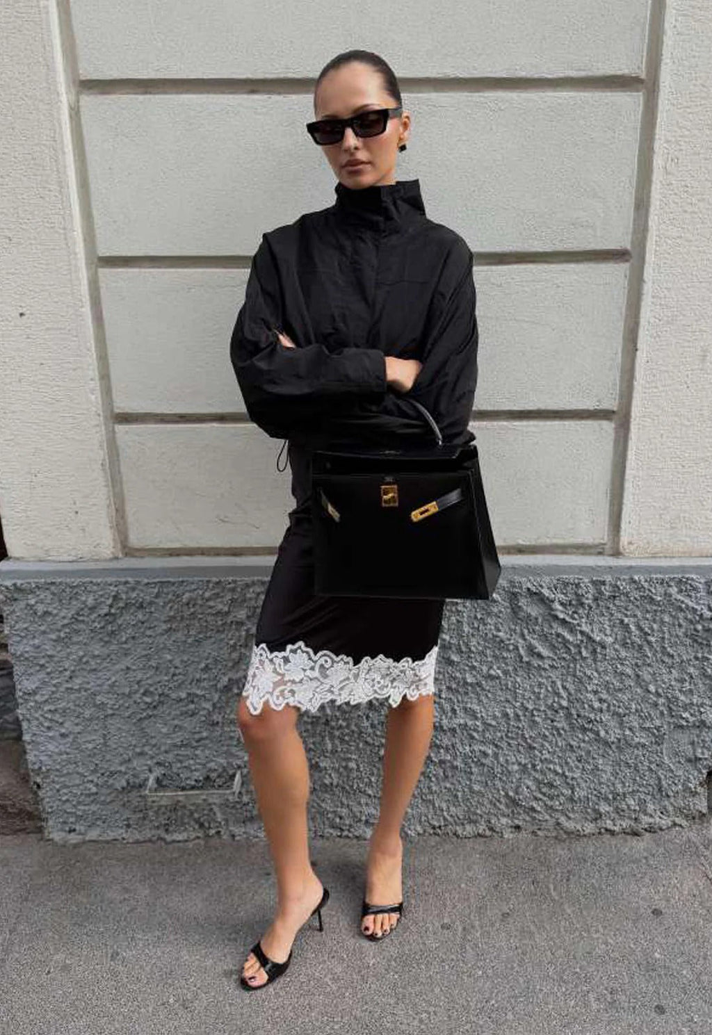 Erica Tricot Funnel Neck Windbreaker