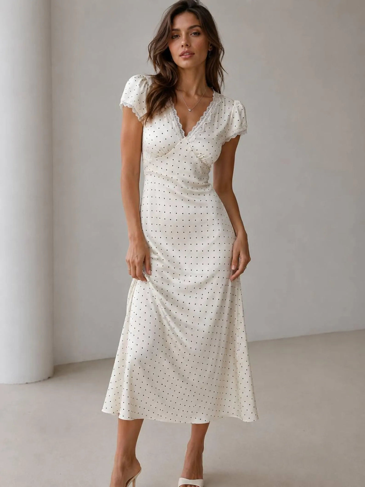 Jamila Printed Satin Midi Dress