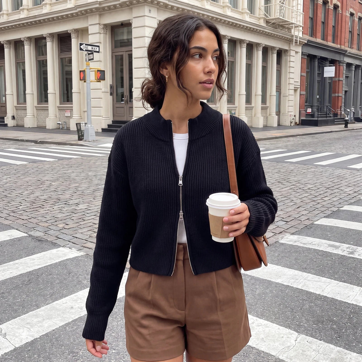 Lisa Double Zip Knit Cardigan
