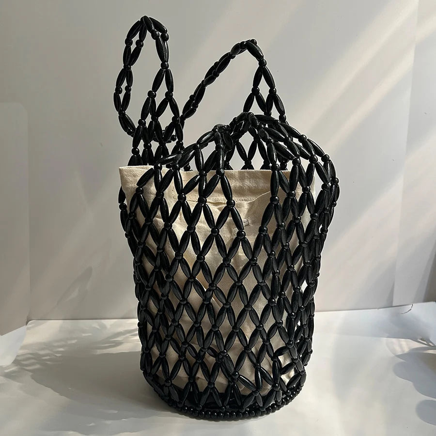 Margot Dokuma Boncuklu Tote Çanta
