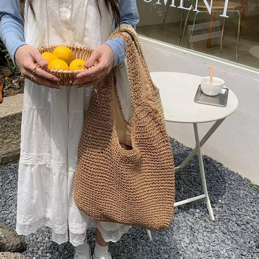 Beatrice Dokuma Hasır El Çantası