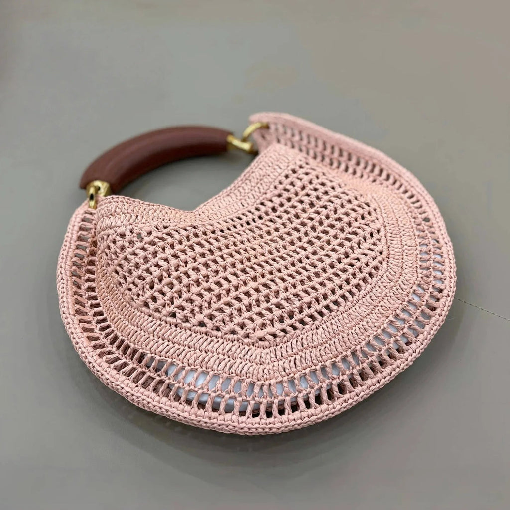 Bianca Crescent Woven Bag
