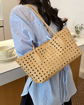 Briana Woven Straw Tote Bag
