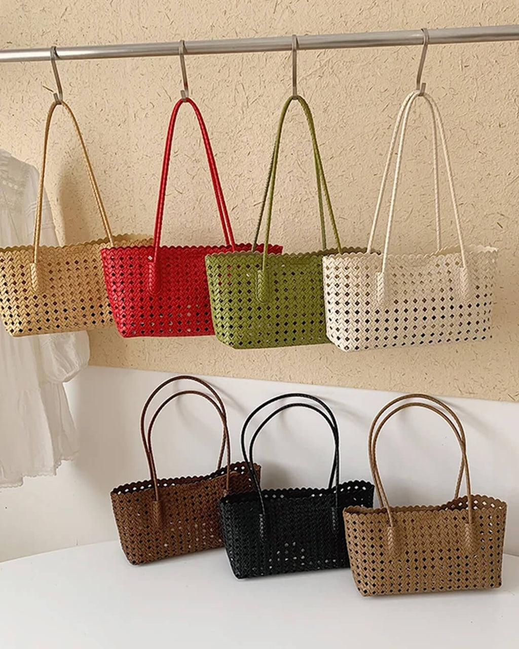 Briana Woven Straw Tote Bag