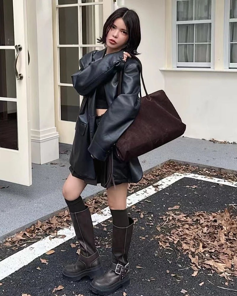 Carly Buzlu Süet El Çantası