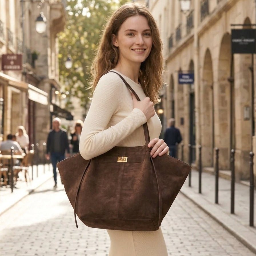 Dina Bat-Wing Suede Tote Bag