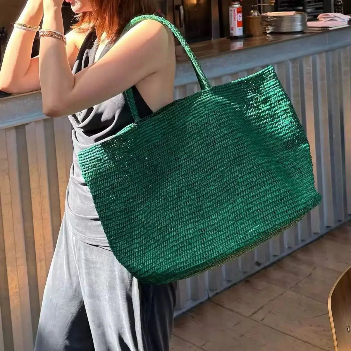 Sophia El Dokuma Hasır Çanta