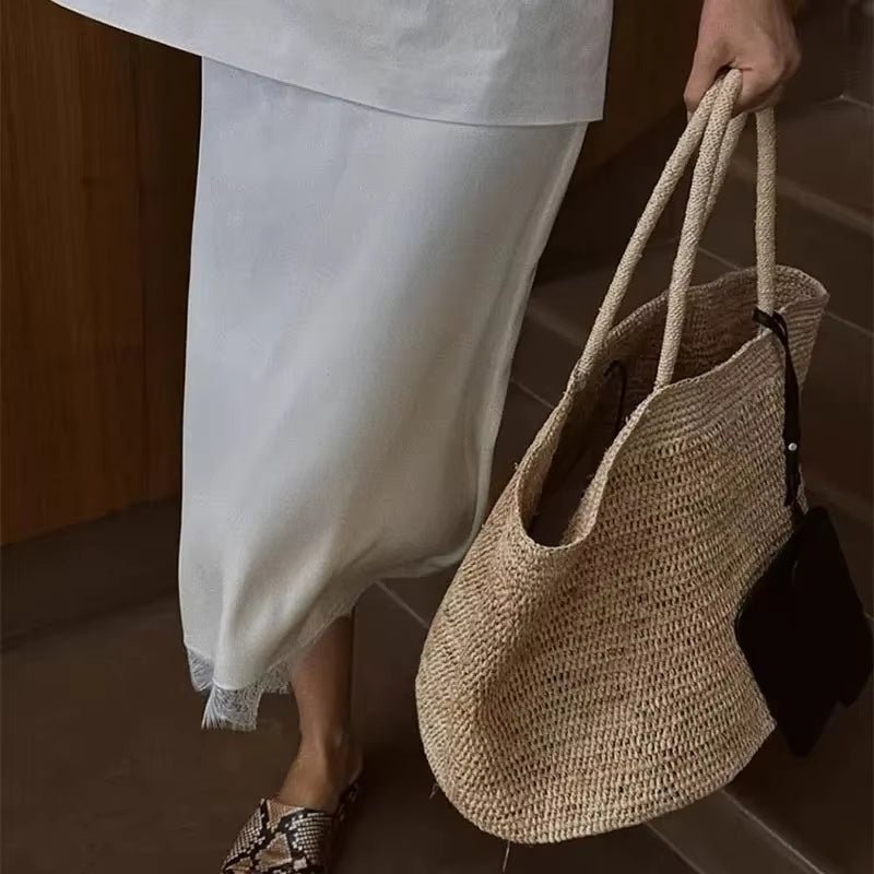 Sophia Handwoven Rattan Tote