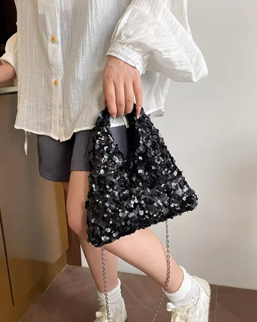 Sophia Sequin Evening Shoulder Bag