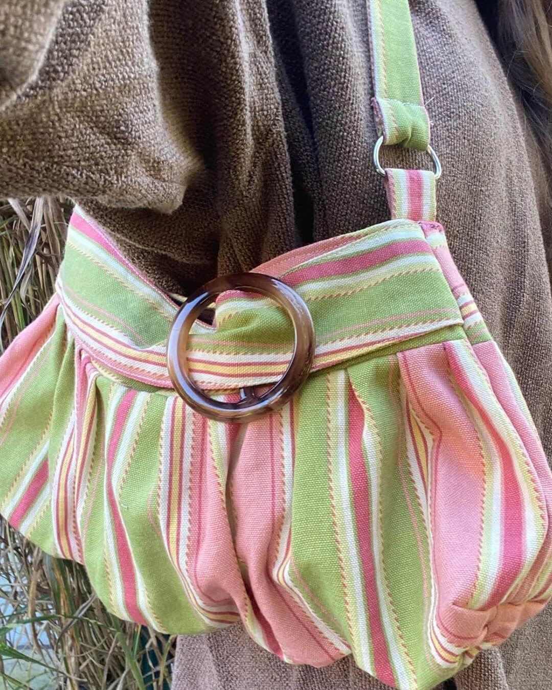 Sophia Striped Shoulder Bag