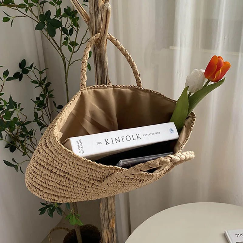 Olivia Hand-Woven Straw Tote Bag
