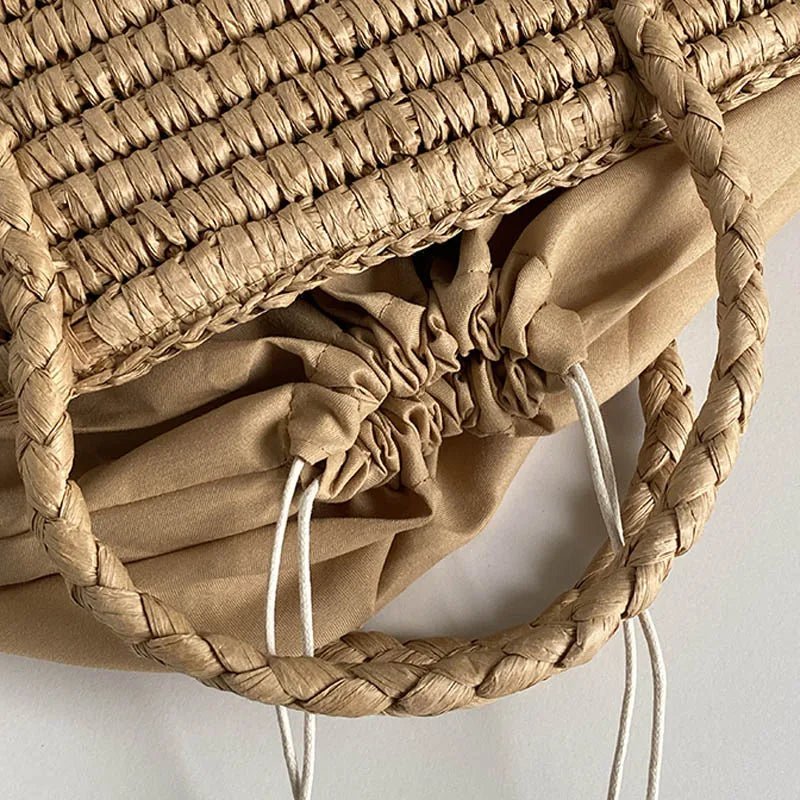 Olivia Hand-Woven Straw Tote Bag