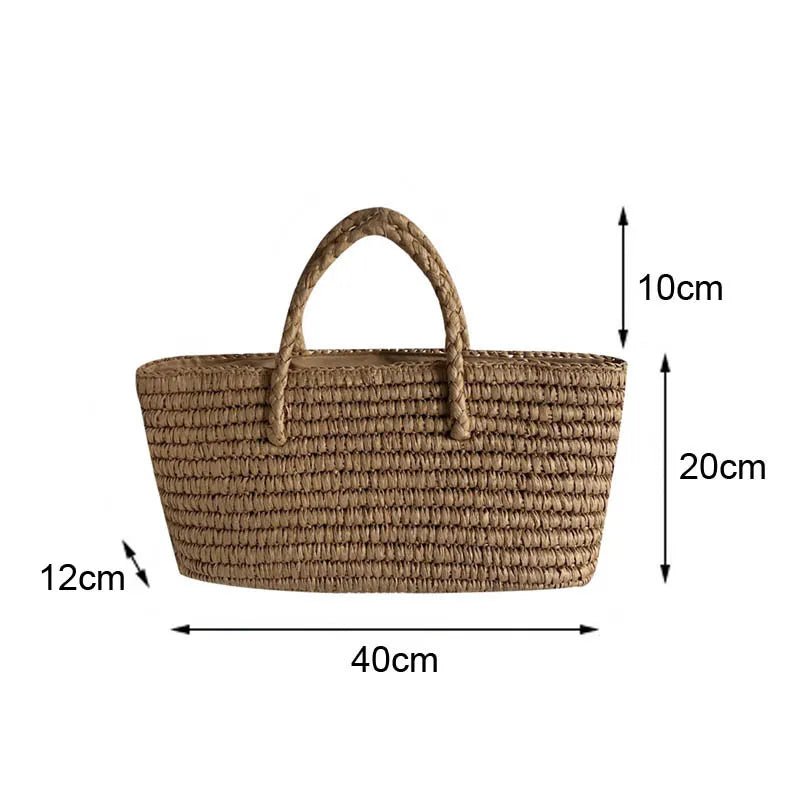 Olivia Hand-Woven Straw Tote Bag
