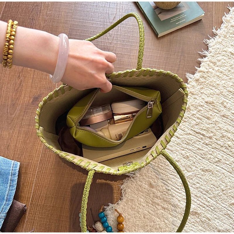 Emma Straw Woven Tote Bag