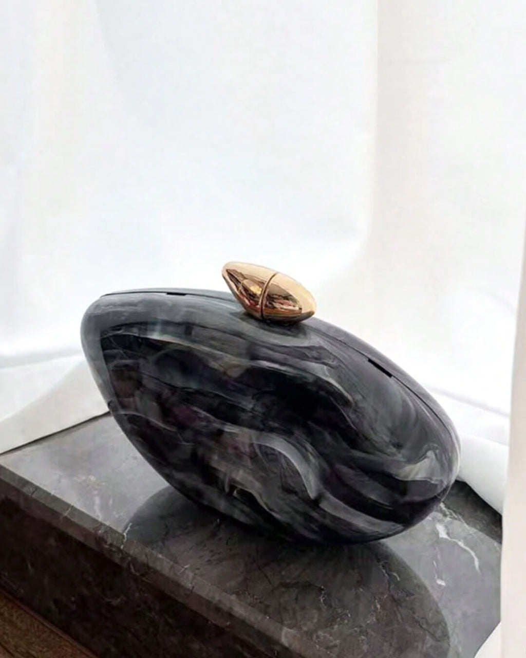 Bianca Shell-Shaped Acrylic Evening Clutch