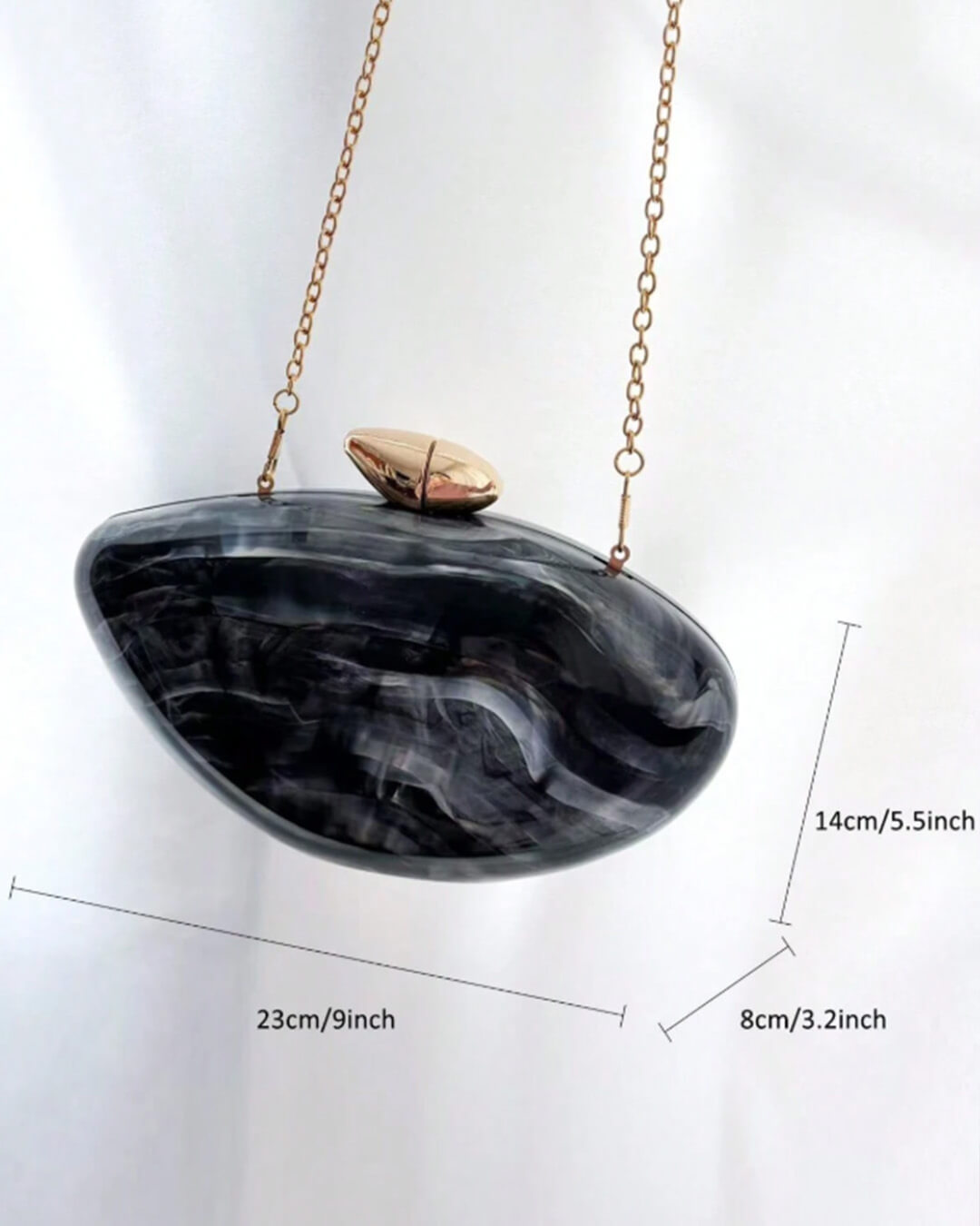 Bianca Shell-Shaped Acrylic Evening Clutch