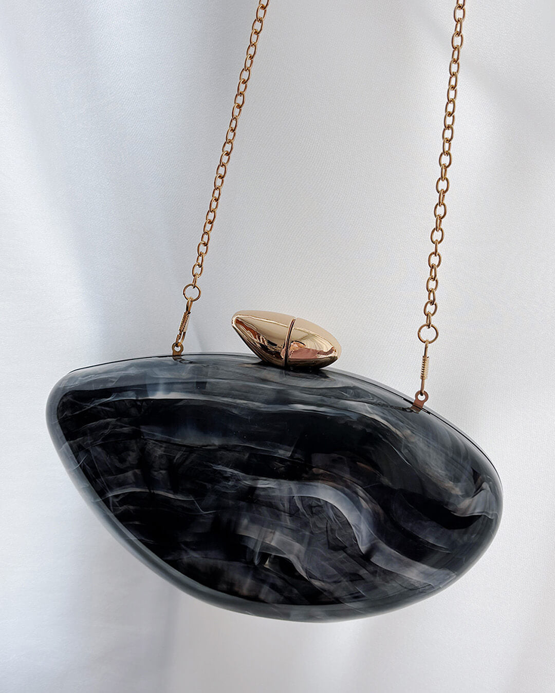 Bianca Shell-Shaped Acrylic Evening Clutch