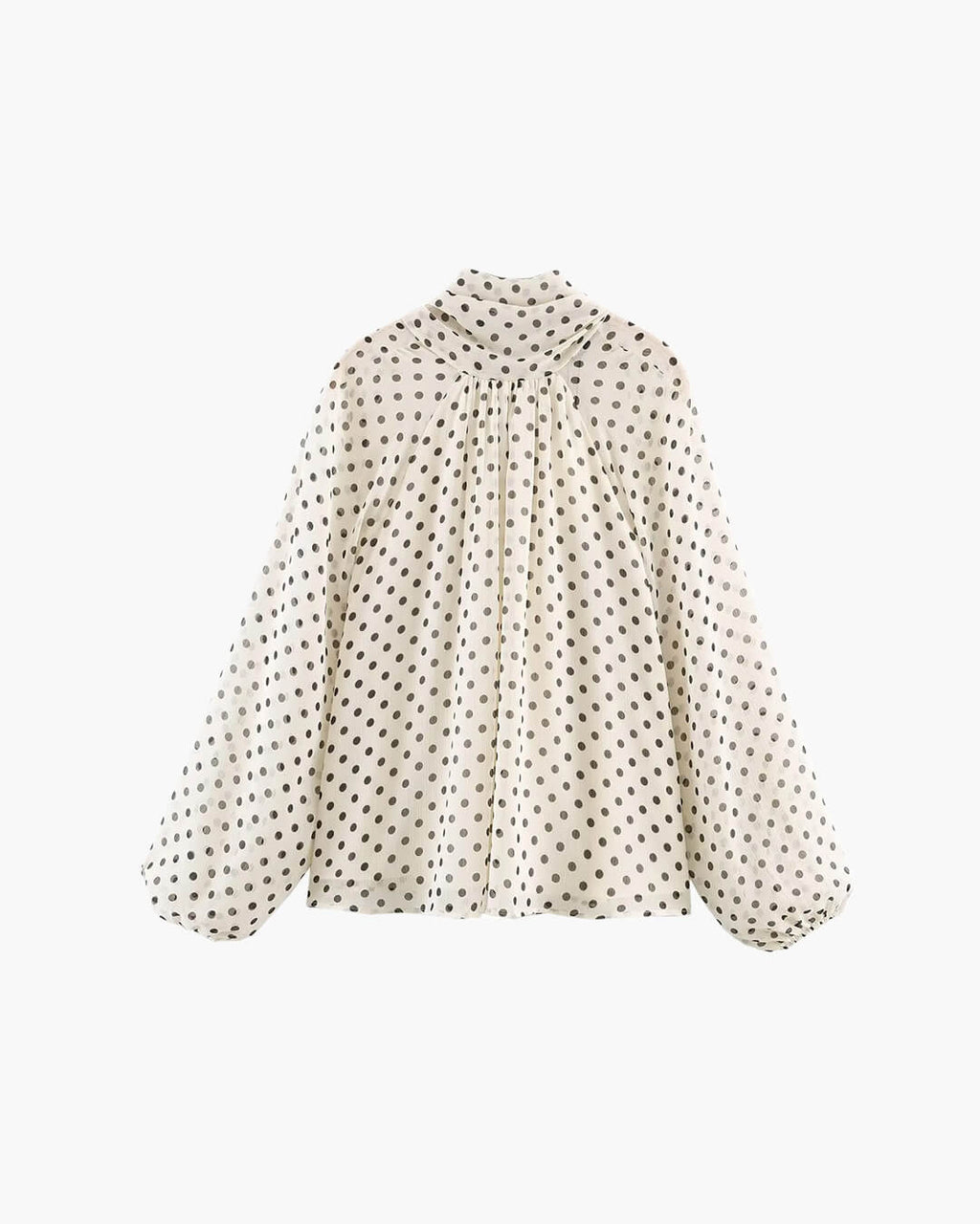 Sofia High Collar Polka Dot Blouse