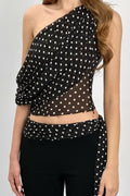 Angel One Shoulder Polka Dot Top