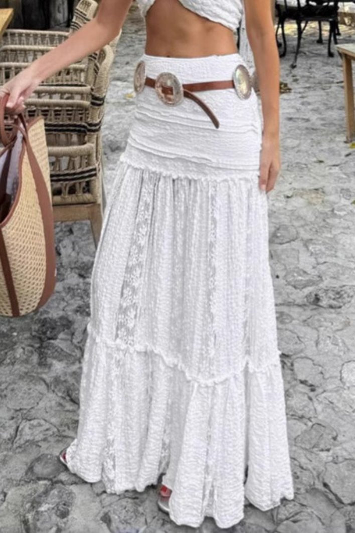 Brianna Lace Tiered Maxi Skirt