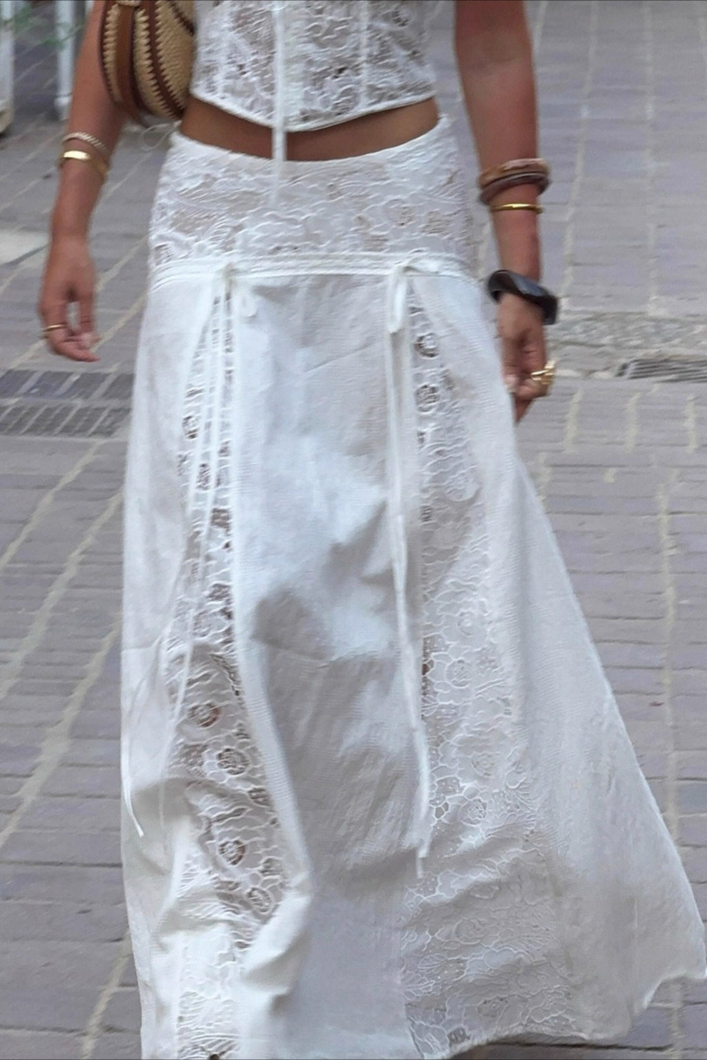 Quinn Low Waist Lace Maxi Skirt
