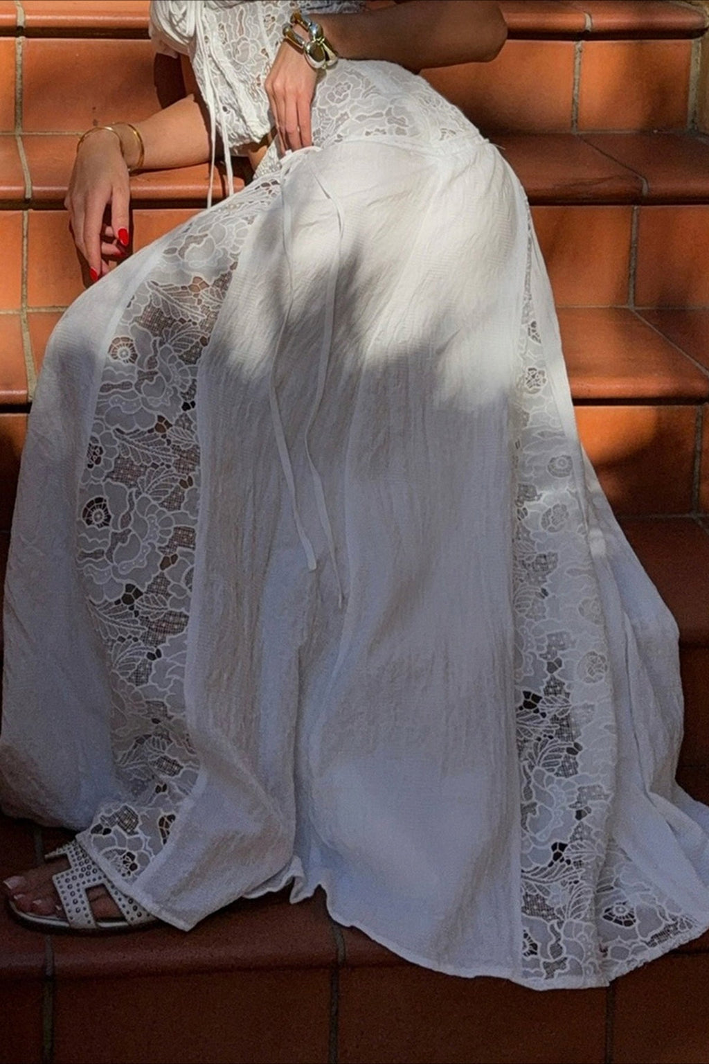 Quinn Low Waist Lace Maxi Skirt