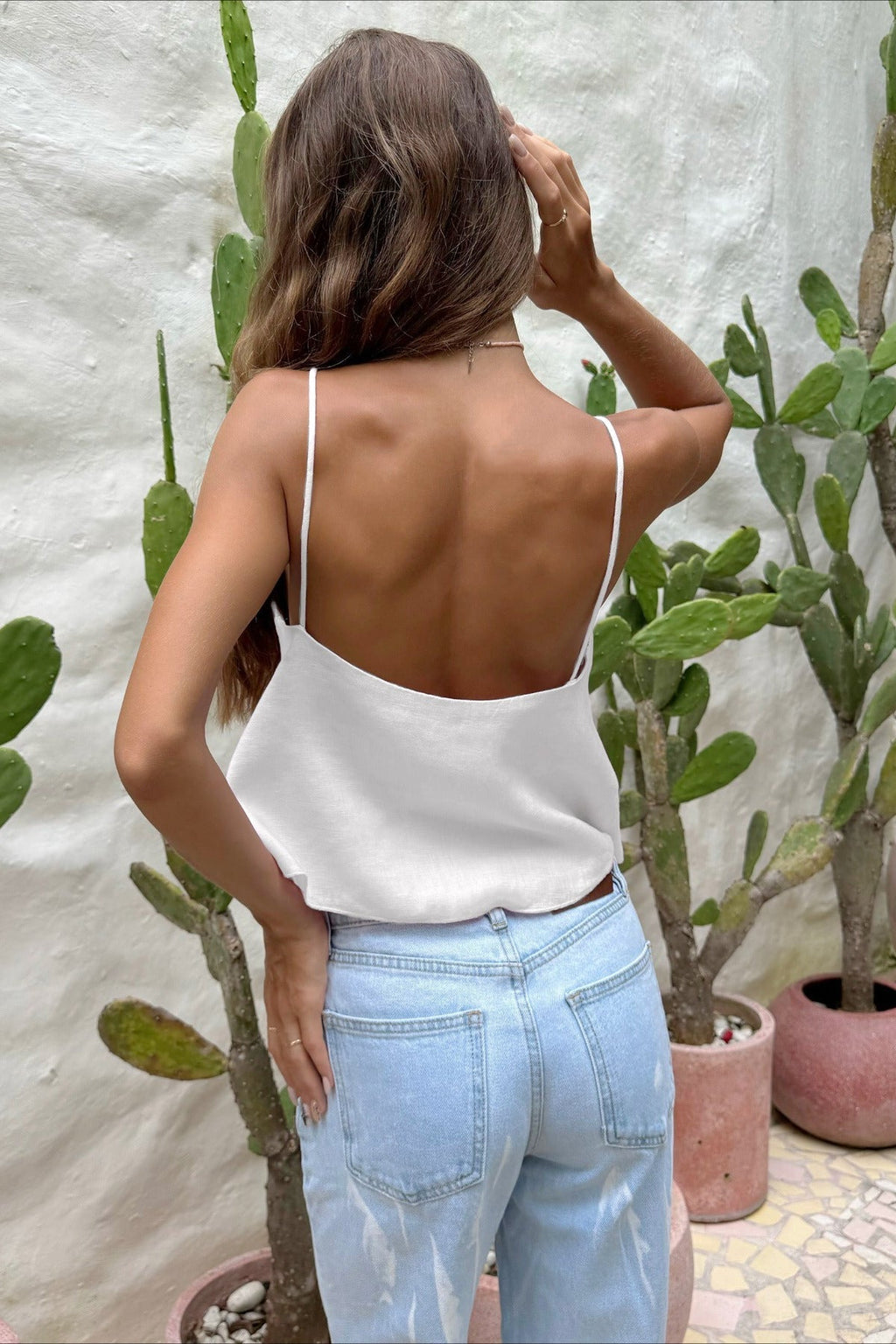 Loose Cutout Slip Crop Top
