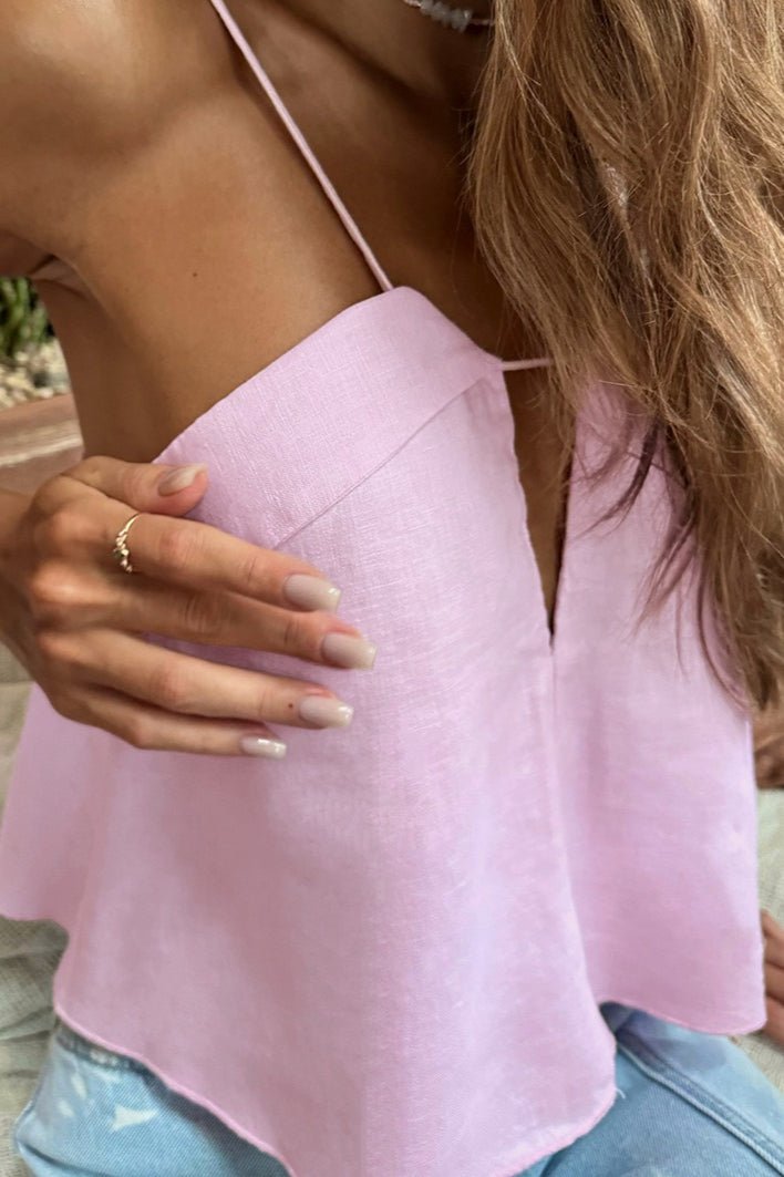 Loose Cutout Slip Crop Top