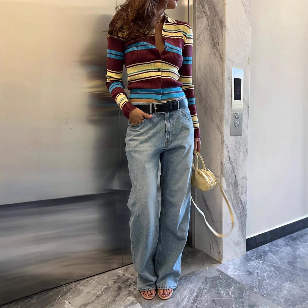 Hope Striped Knit Cardigan