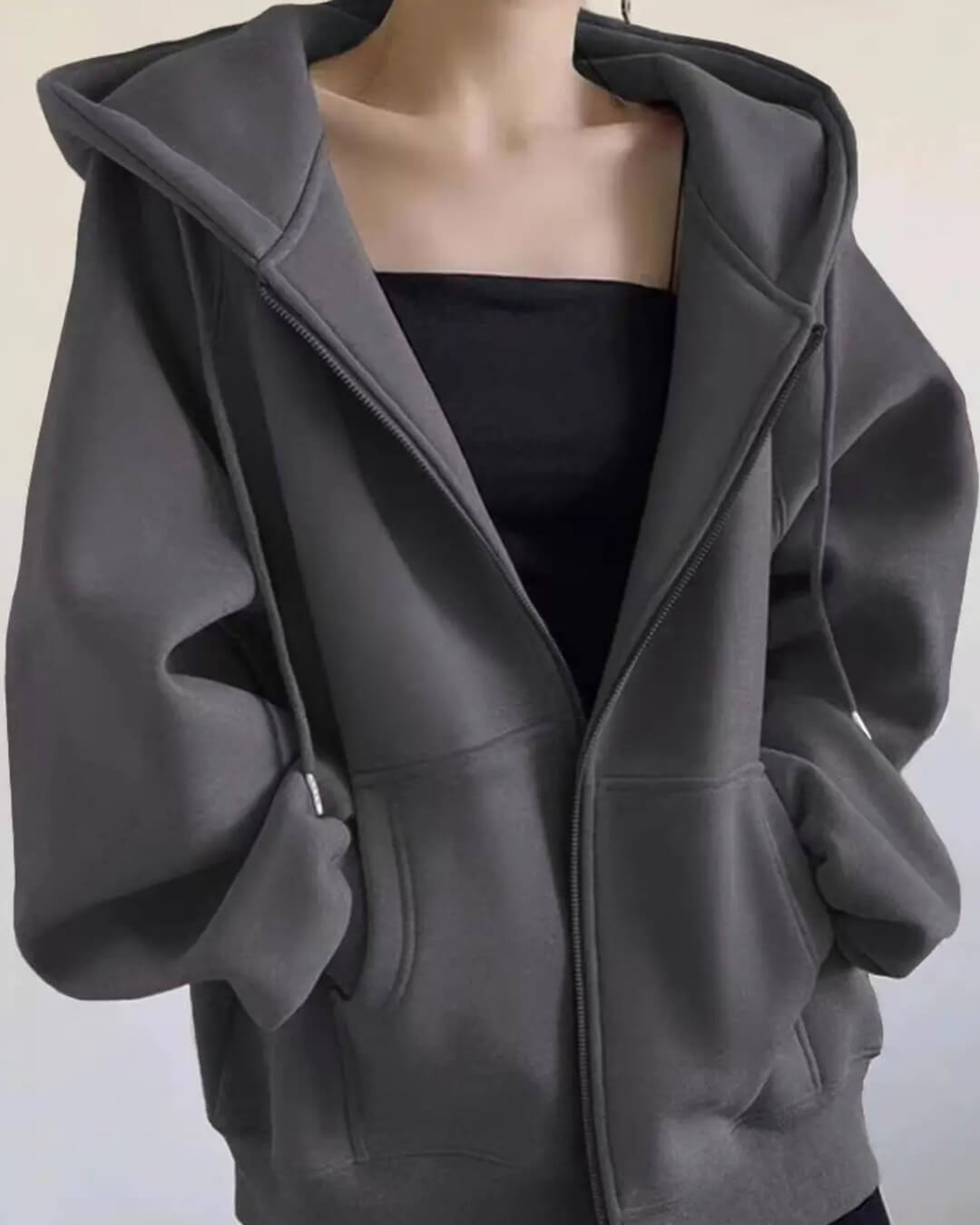 Eveline Fermuarlı Kapüşonlu Sweatshirt