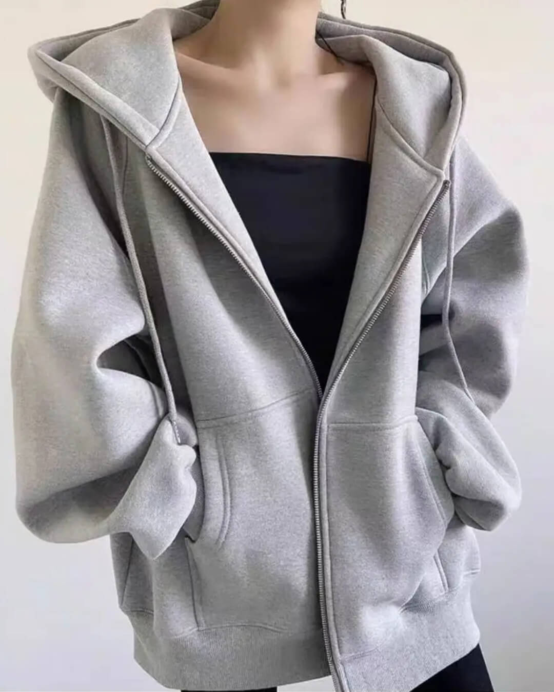 Eveline Fermuarlı Kapüşonlu Sweatshirt