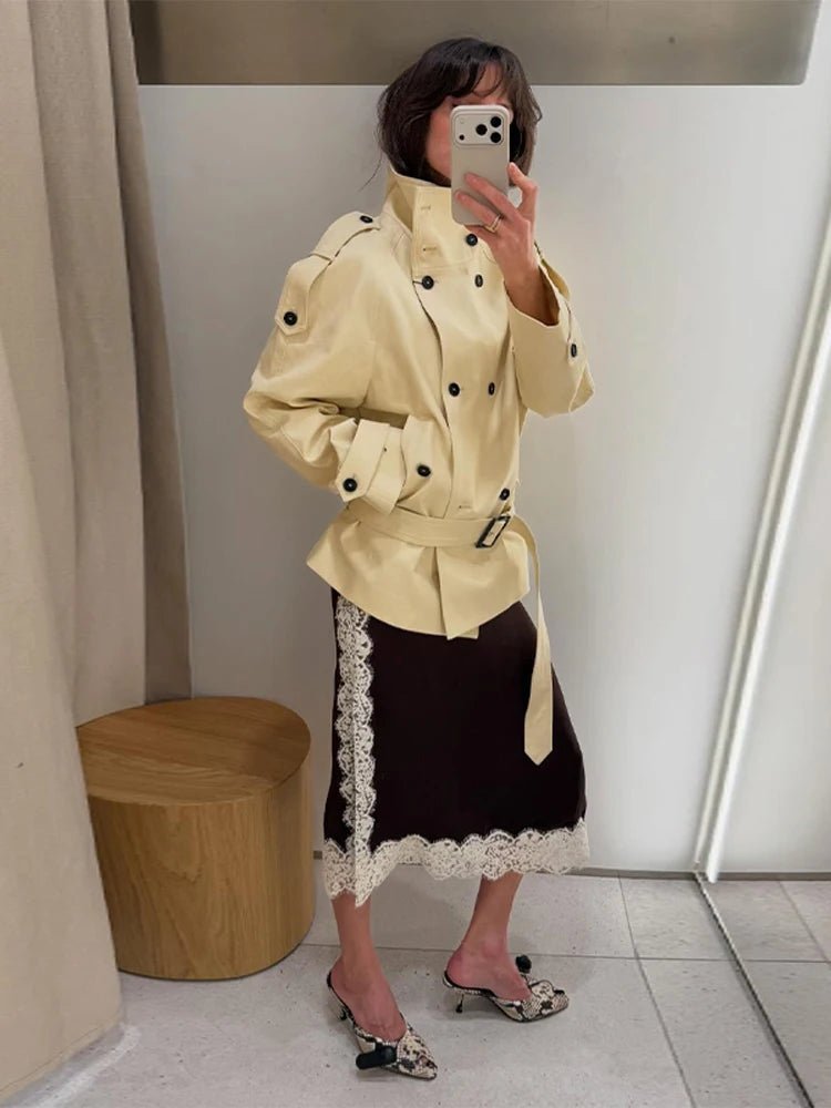 Amanda Stand Collar Trench Coat
