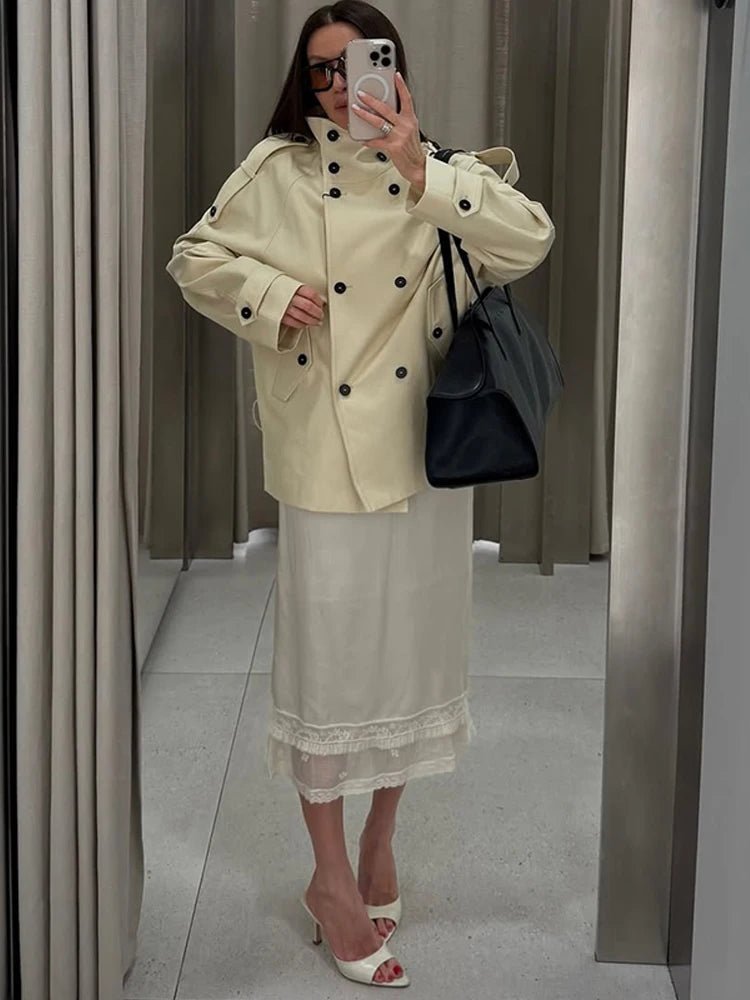Amanda Stand Collar Trench Coat