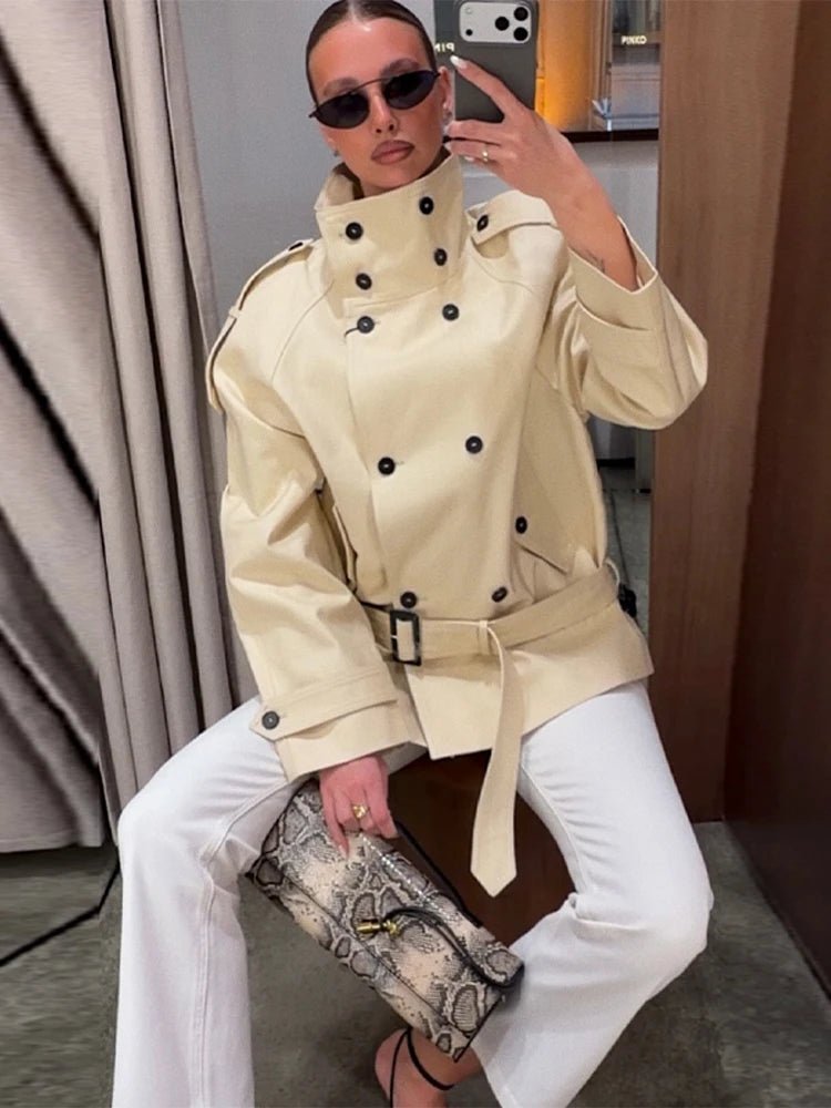 Amanda Stand Collar Trench Coat