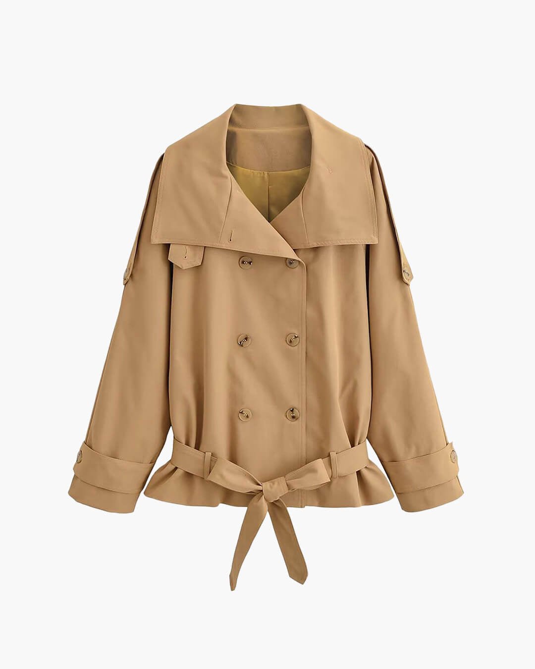 Anna High Neck Cropped Utility Trench Coat