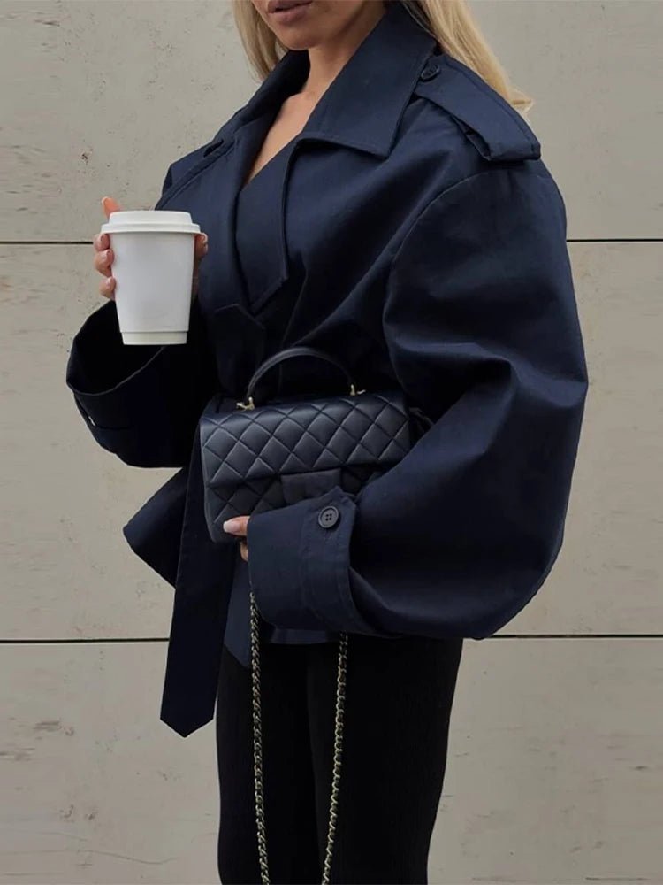 Dorothy Lace Up Short Trench Coat