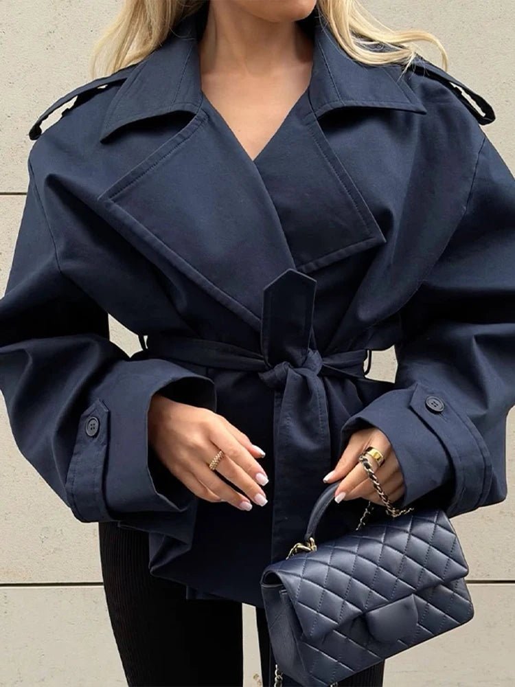 Dorothy Lace Up Short Trench Coat
